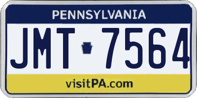 PA license plate JMT7564