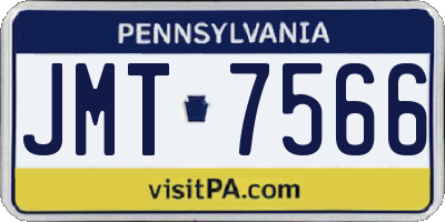 PA license plate JMT7566