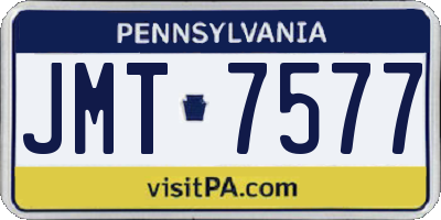 PA license plate JMT7577