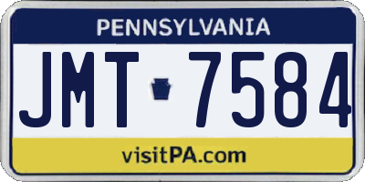 PA license plate JMT7584