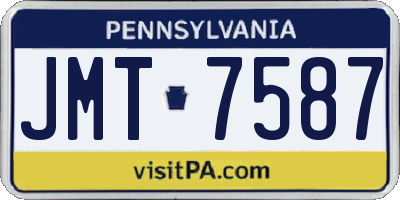 PA license plate JMT7587