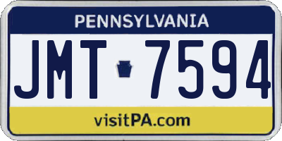 PA license plate JMT7594