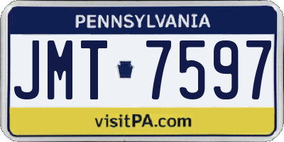 PA license plate JMT7597