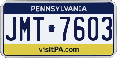 PA license plate JMT7603