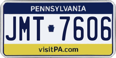 PA license plate JMT7606