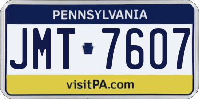 PA license plate JMT7607