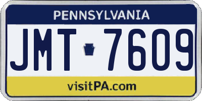 PA license plate JMT7609
