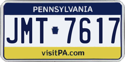PA license plate JMT7617