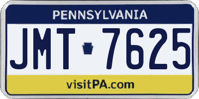 PA license plate JMT7625