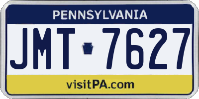 PA license plate JMT7627