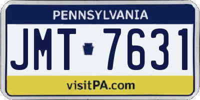 PA license plate JMT7631