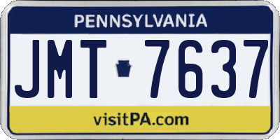 PA license plate JMT7637