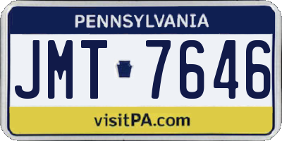 PA license plate JMT7646