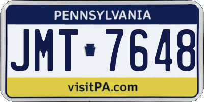 PA license plate JMT7648