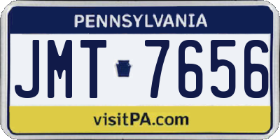 PA license plate JMT7656