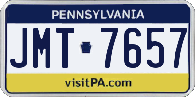 PA license plate JMT7657