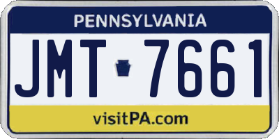 PA license plate JMT7661
