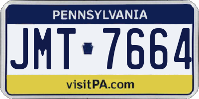 PA license plate JMT7664
