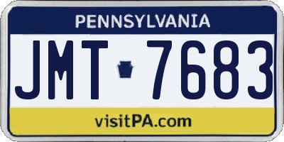 PA license plate JMT7683