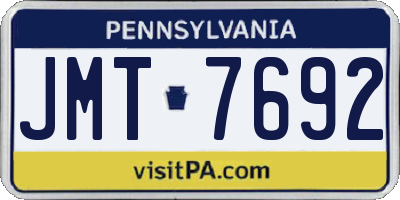 PA license plate JMT7692