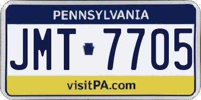PA license plate JMT7705