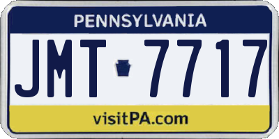 PA license plate JMT7717