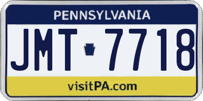 PA license plate JMT7718