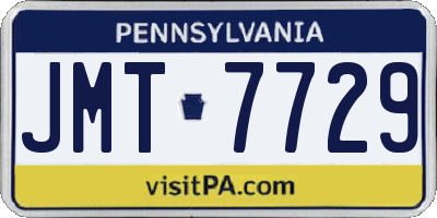 PA license plate JMT7729