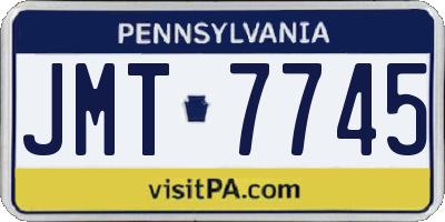 PA license plate JMT7745