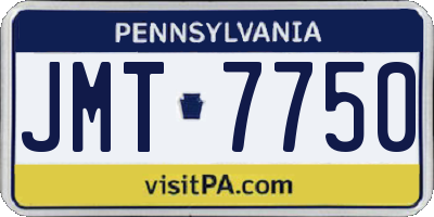 PA license plate JMT7750