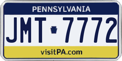 PA license plate JMT7772