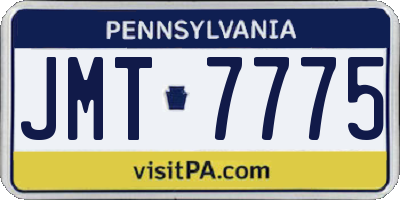 PA license plate JMT7775