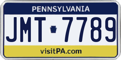 PA license plate JMT7789