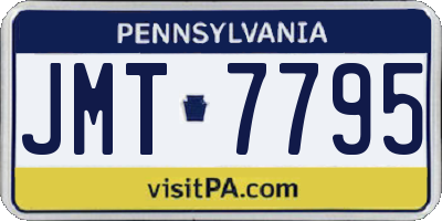 PA license plate JMT7795