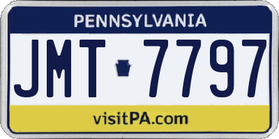 PA license plate JMT7797