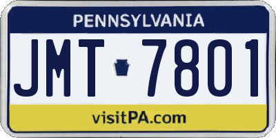PA license plate JMT7801