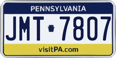 PA license plate JMT7807