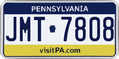 PA license plate JMT7808