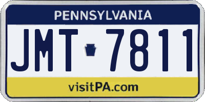 PA license plate JMT7811