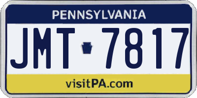 PA license plate JMT7817