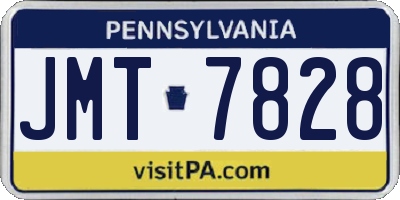 PA license plate JMT7828