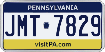 PA license plate JMT7829
