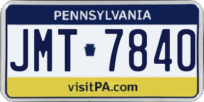 PA license plate JMT7840