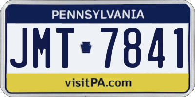 PA license plate JMT7841