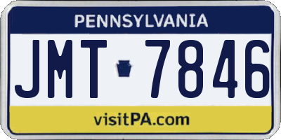 PA license plate JMT7846