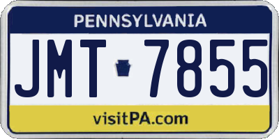 PA license plate JMT7855