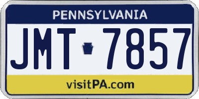 PA license plate JMT7857