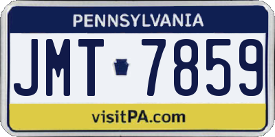 PA license plate JMT7859