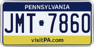 PA license plate JMT7860
