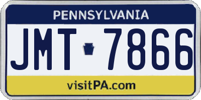 PA license plate JMT7866